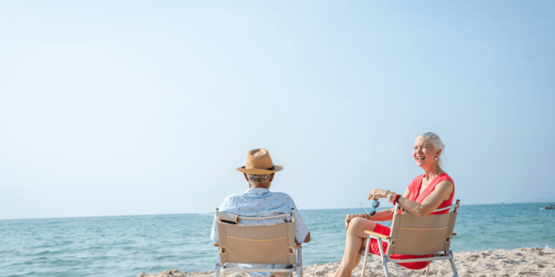 Senior couple on the beach of Clearwater Tampa Bay Area