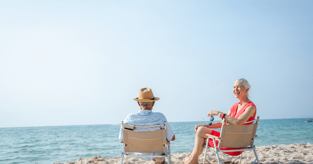Senior couple on the beach of Clearwater Tampa Bay Area